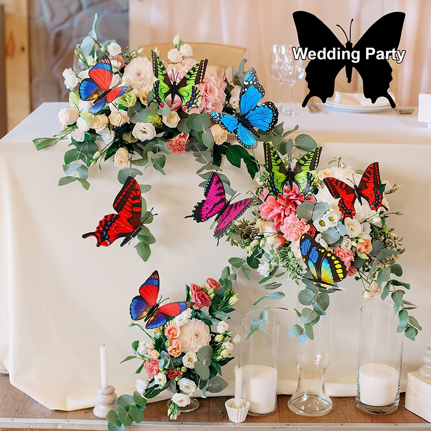 10 Estacas De Mariposas, Estacas De Mariposas, Adornos De Jardín,  Decoración De Patio, Suministros De Fiesta De Mariposas, Estacas  Decorativas Para Ex