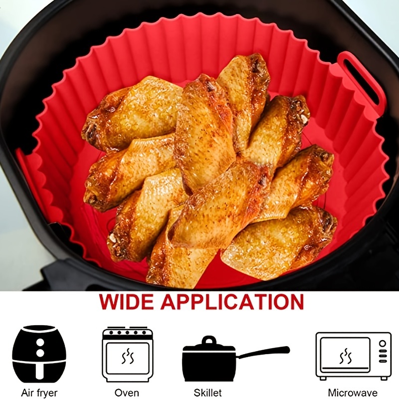 2-Pack Square Silicone Air Fryer Liners 8 inch for 4 7 QT Reusable Air Fryer  Pot Air Fryer Inserts for Oven Microwave Accessories 