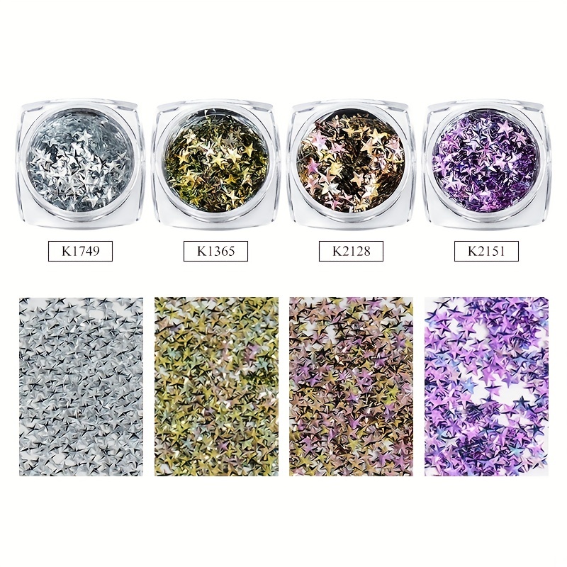 Glitter 3D Holographic Nail Art Decoration Star Sequins Flakes