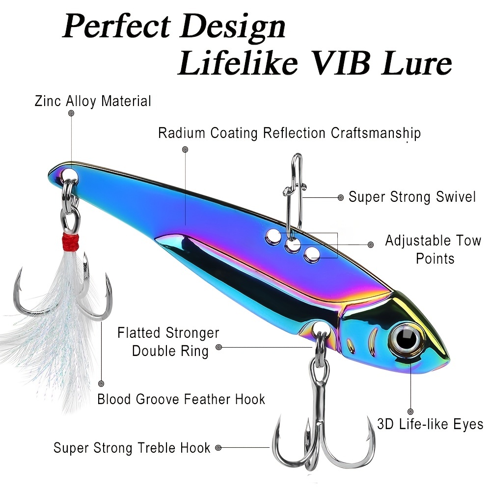 Ubersweet® 5g Metal VIB Blade Lure Sink Lures Vibration Effect Artificial  Laser Coating High Resolution Effect Body Details for Freshwater (Laser  Gold)
