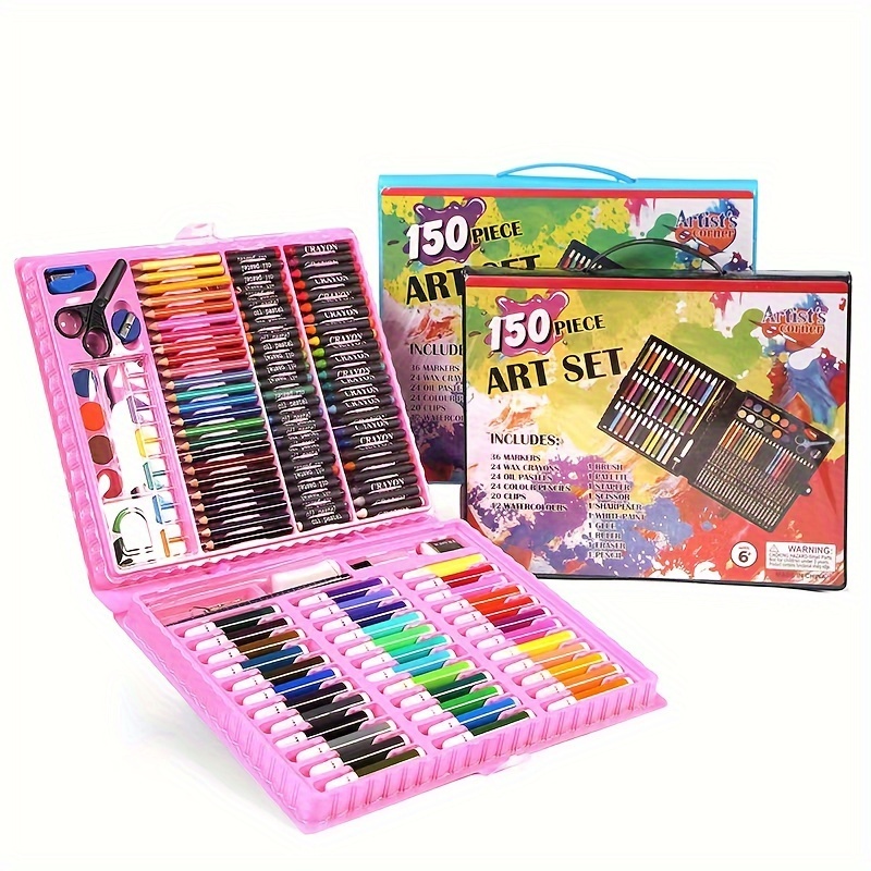 150 Pcs Kids Art Set Children Drawing Set Water Color Pen Crayon Oil Pastel  Painting Drawing Tool Art Supplies Stationery Set