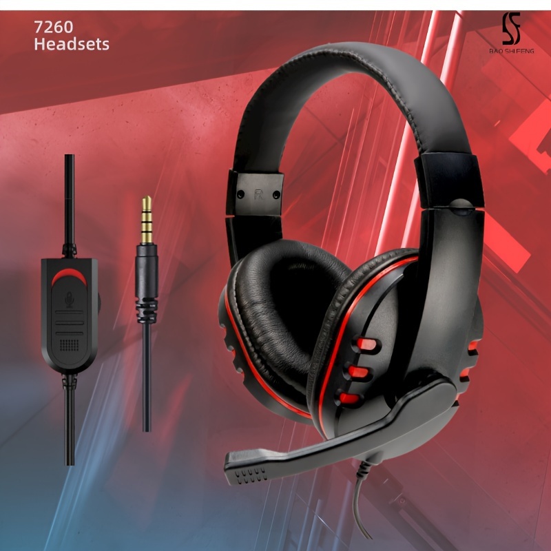 

7260 Wired Over-ear Headphones With Microphone For Work Meeting, Study Recording, Gaming Entertainment, Compatible With: Ps4/ps5/xbox One/switch/phone/pc Tablet Etc, Comfortable To Wear, Clear Calls