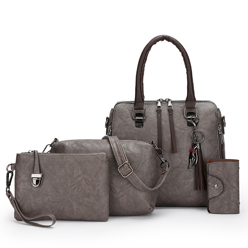2 Pcs/set Luxury Tote Bag For Women Pu Leather Large Capacity