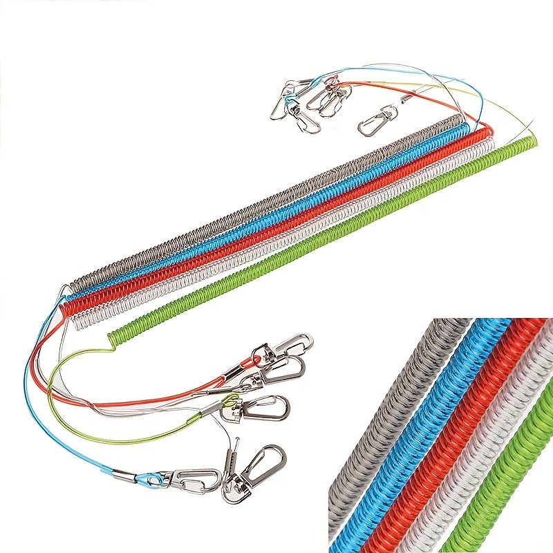 3pcs Fishing Lanyards, Retractable Coiled Tether With Carabiner, Fishing  Tools
