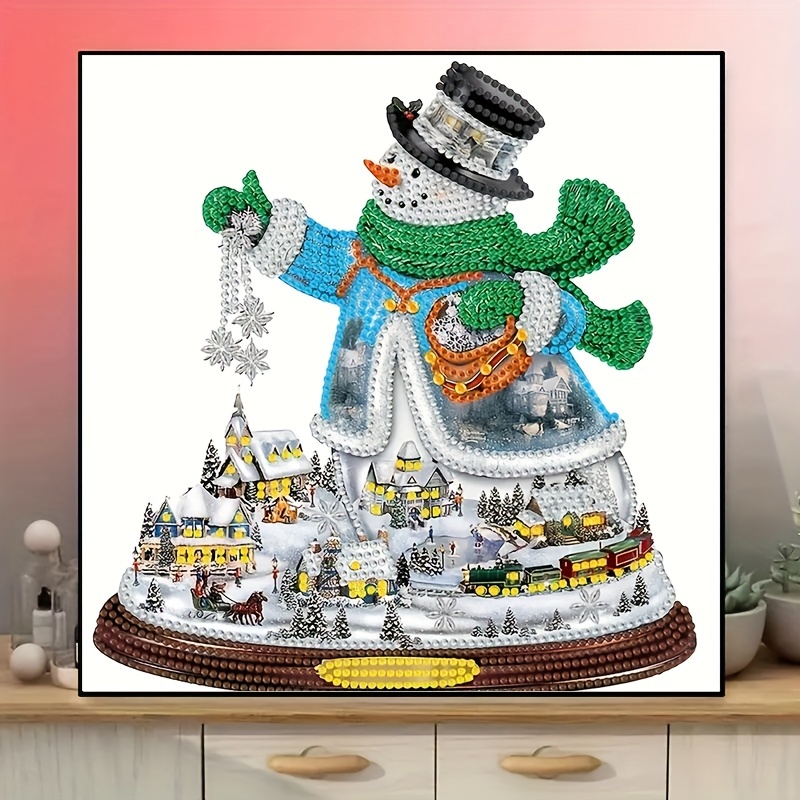 Christmas Scenes Diamond Painting Kits, Snowman Diamond Art Kit