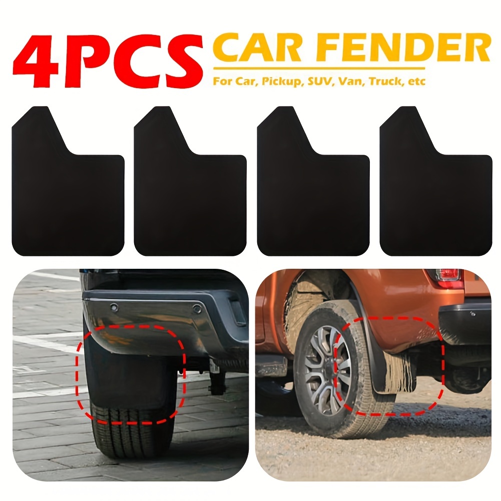 4Pcs Car Mud Flaps with Screws Universal Fit PVC Auto SUV RV Truck