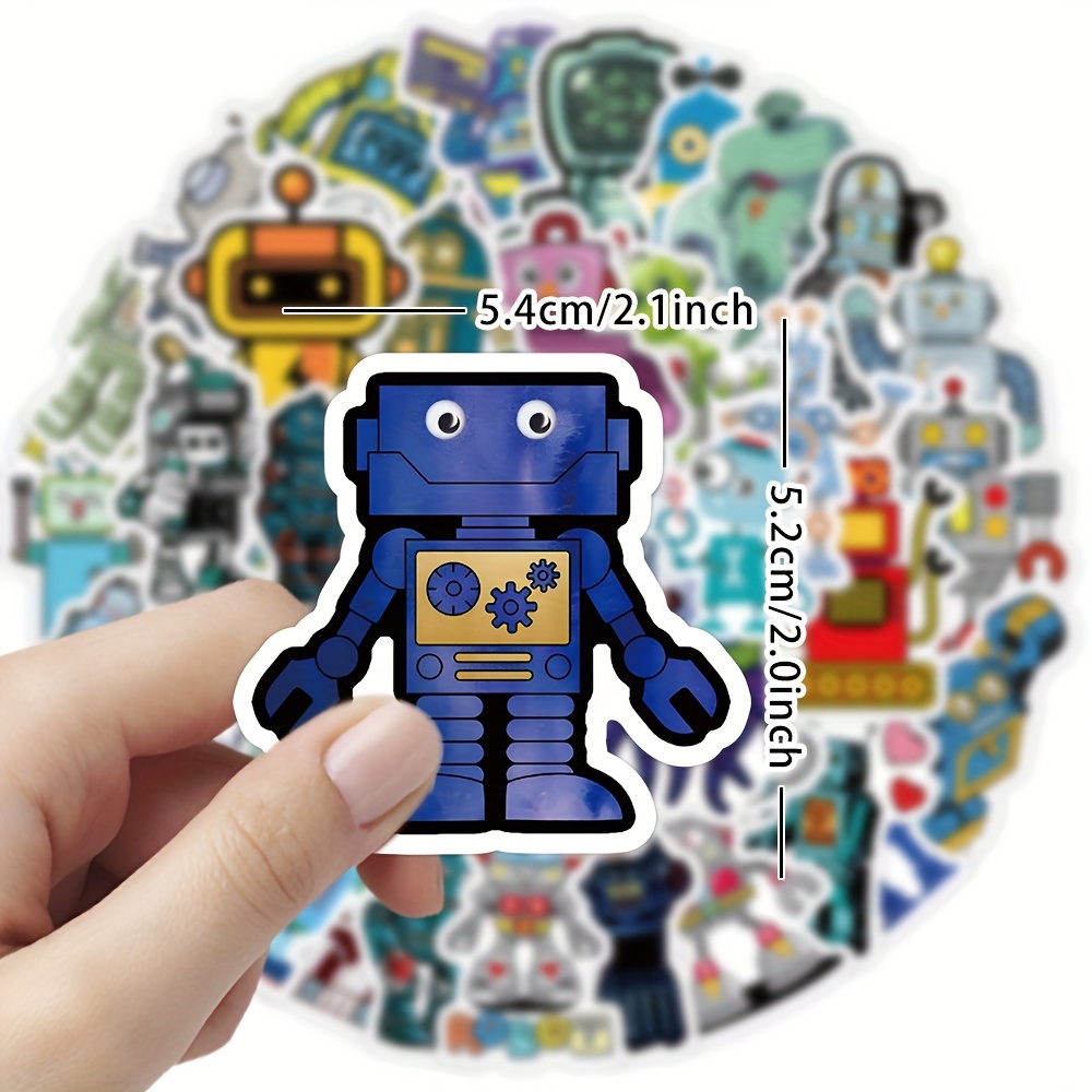 60Pcs Robot Stickers, Science Theme Vinyl Waterproof Decals for Computer  Skateboard Laptop Water Bottle Luggage Notebook for Kids Teens Adult