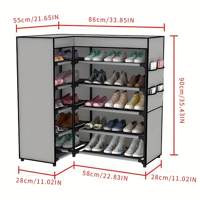 3/6 Layers Shoe Storage Foldable Shoe Organizer Shoe Box - Temu