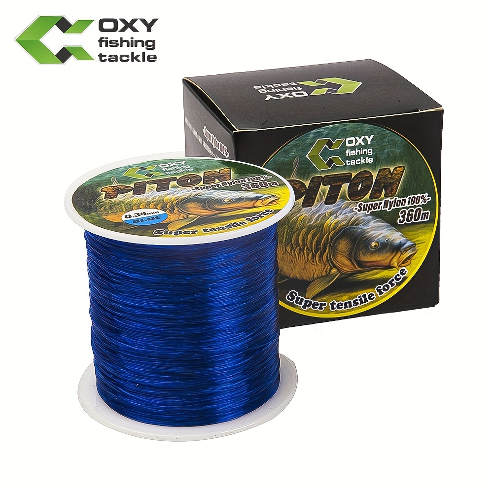 OXY NT50 360m Fishing Line Nylon String Cord Clear Fluorocarbon Strong  Monofilament Fishing, Blue