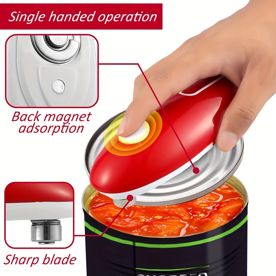 Can Opener, Electric Can Opener, No Sharp Edge Can Opener For Seniors With  Arthritis, Battery Operated Electric Can Opener, Automatic Can Opener With  Smooth Edge, Kitchen Gadgets - Temu