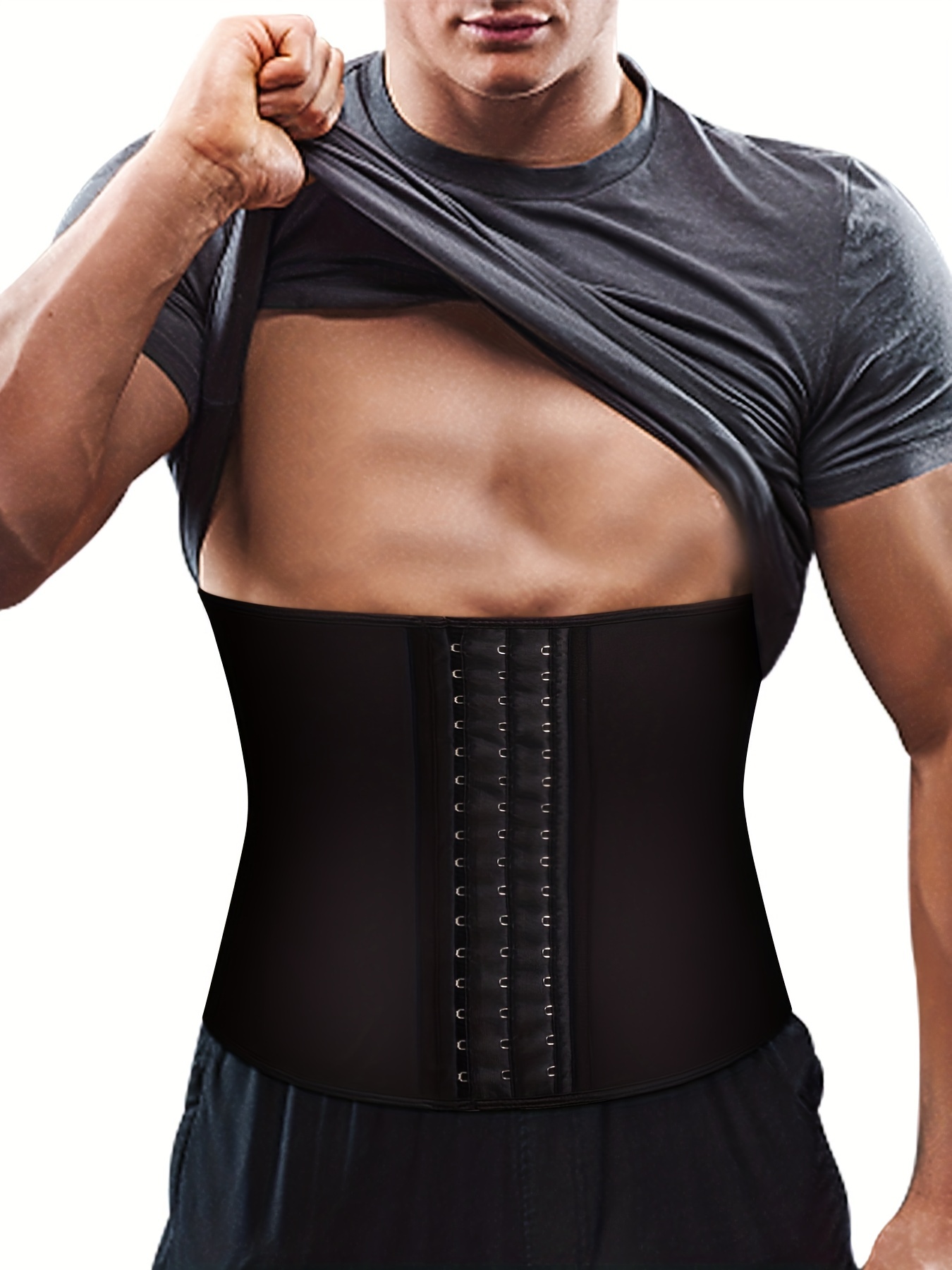 Junlan Neoprene Waist Trainer Belt for Men Tummy Control Waist Trimmer for  Weight loss Slimming Body Shaper for Sport Workout(Black, S) 