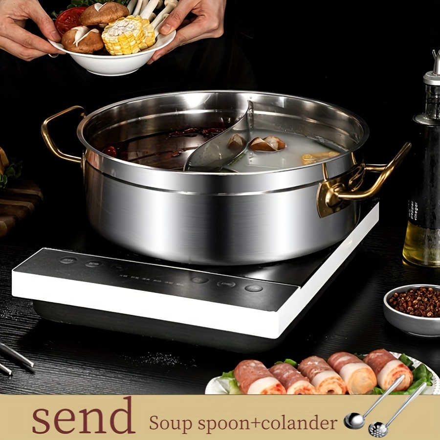 Stainless Steel Hot Pot Cooker Hot Pot Saucepan Large - Temu