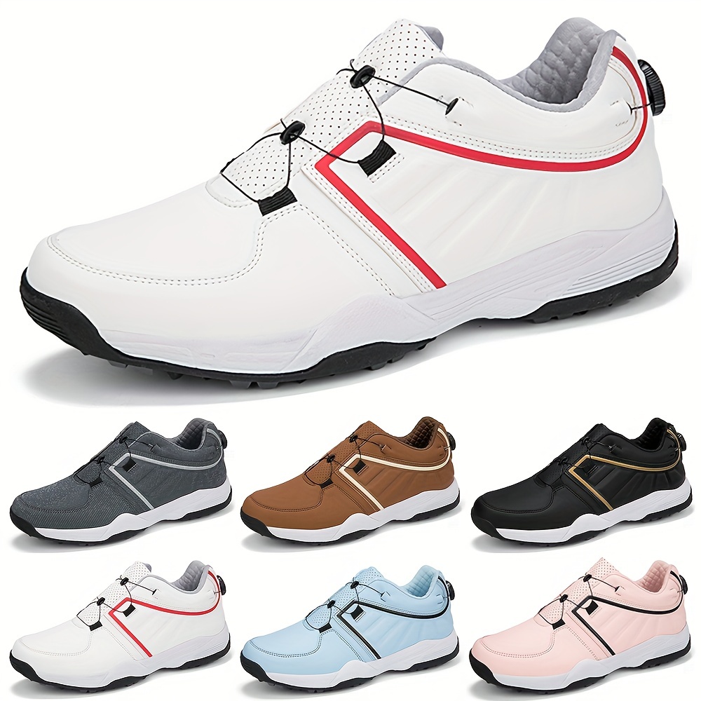 Men's Professional 9 Spikes Golf Shoes, Solid Comfy Non Slip Lace Up  Sneakers For Golf Sport Activities - AliExpress