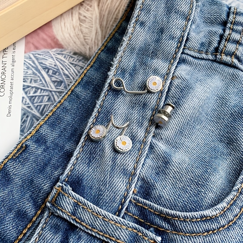 Waist Buckle Jeans Buttons No Sewing Adjustable Fasteners - Temu