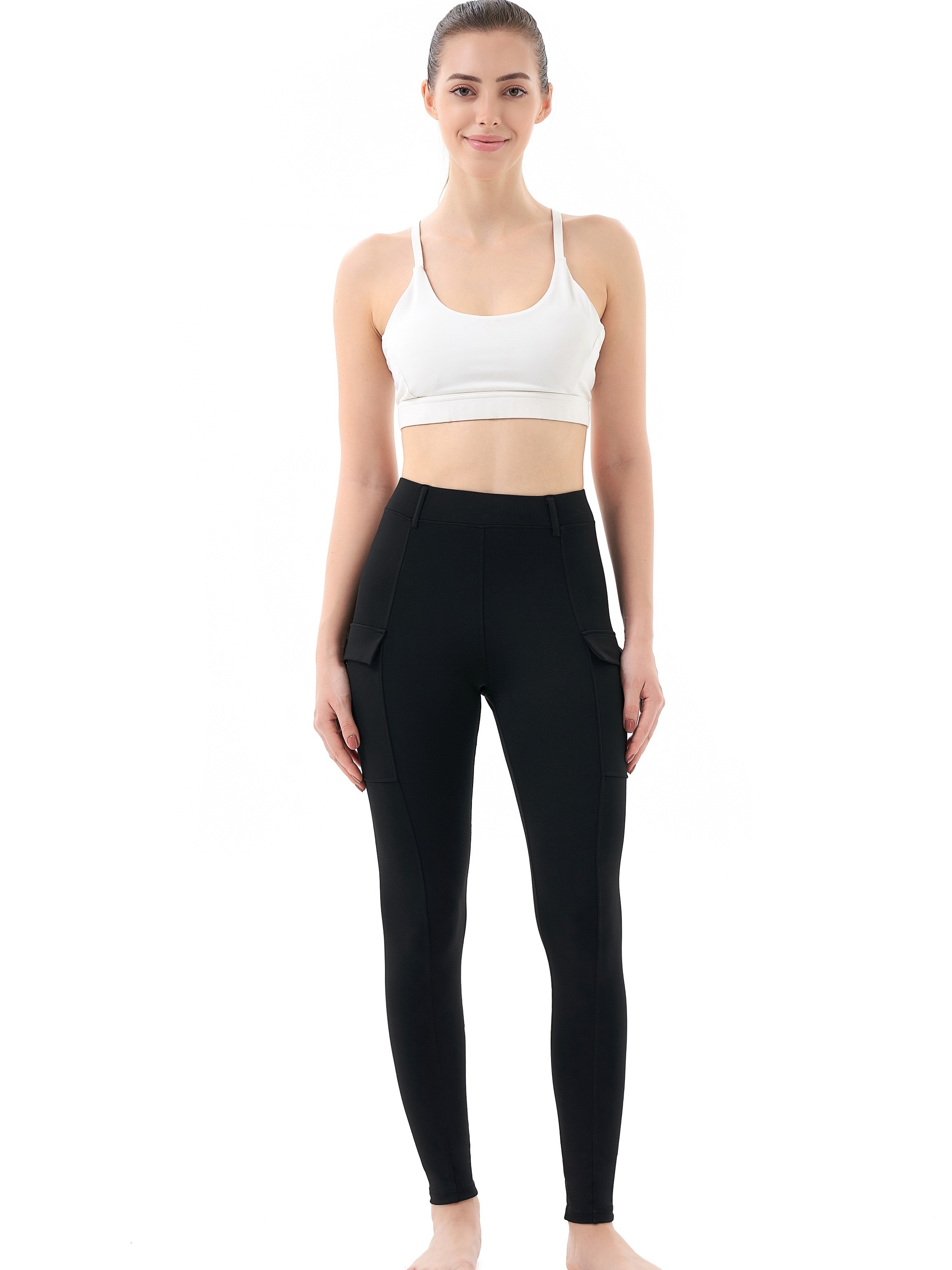 Yoga Pants Pockets Women High Waisted Tummy Control Workout - Temu