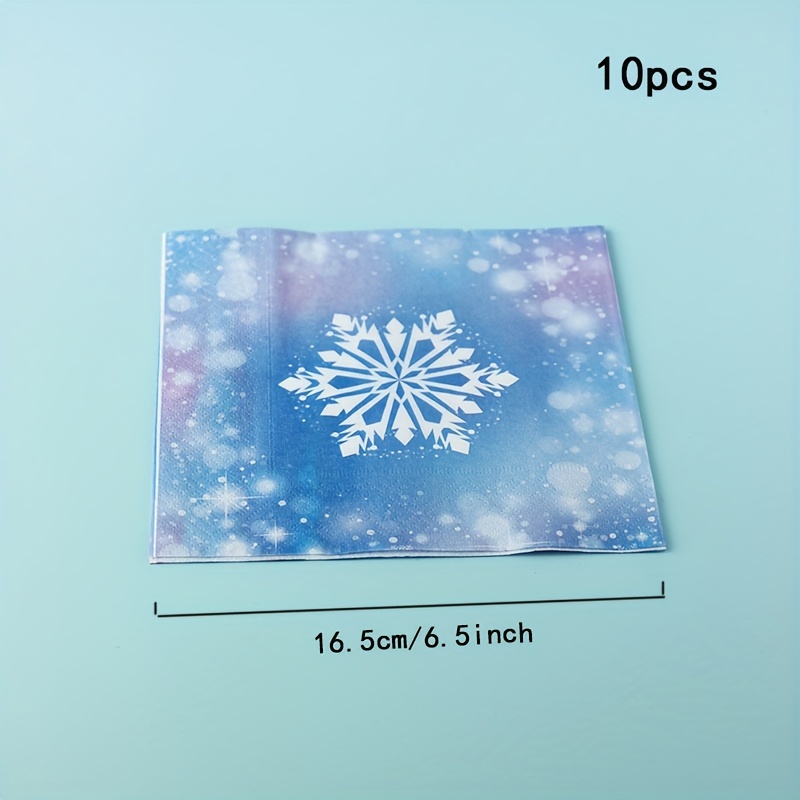 10pcs - 9in Disposable Paper Plates Snowflake Design, Ideal For