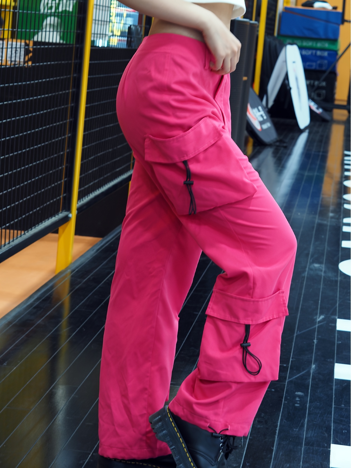 Drawstring Cargo Pants Solid Casual Pants Women's Clothing - Temu