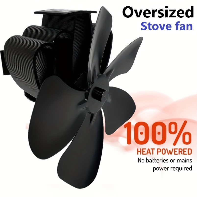 Ventilador de 6 aspas para estufa de leña, dispositivo de ventilación  alimentado por calor para estufa