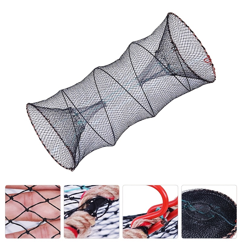 INOOMP 4 Pcs crab net portable fishing mesh folding net replace floating  fishing net drawstring supplies large fishing net fish bag bait drawstring