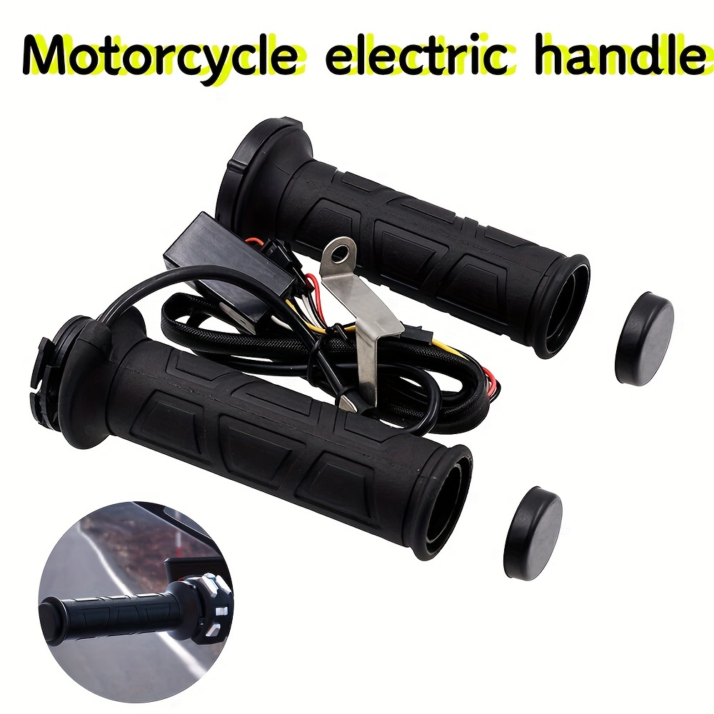1 Par Puños Calefactables de Moto, 22mm Motocicleta Heated Grips, Puños  para Manillar Calentadores Eléctricos para Manillar de Motocicleta Puños