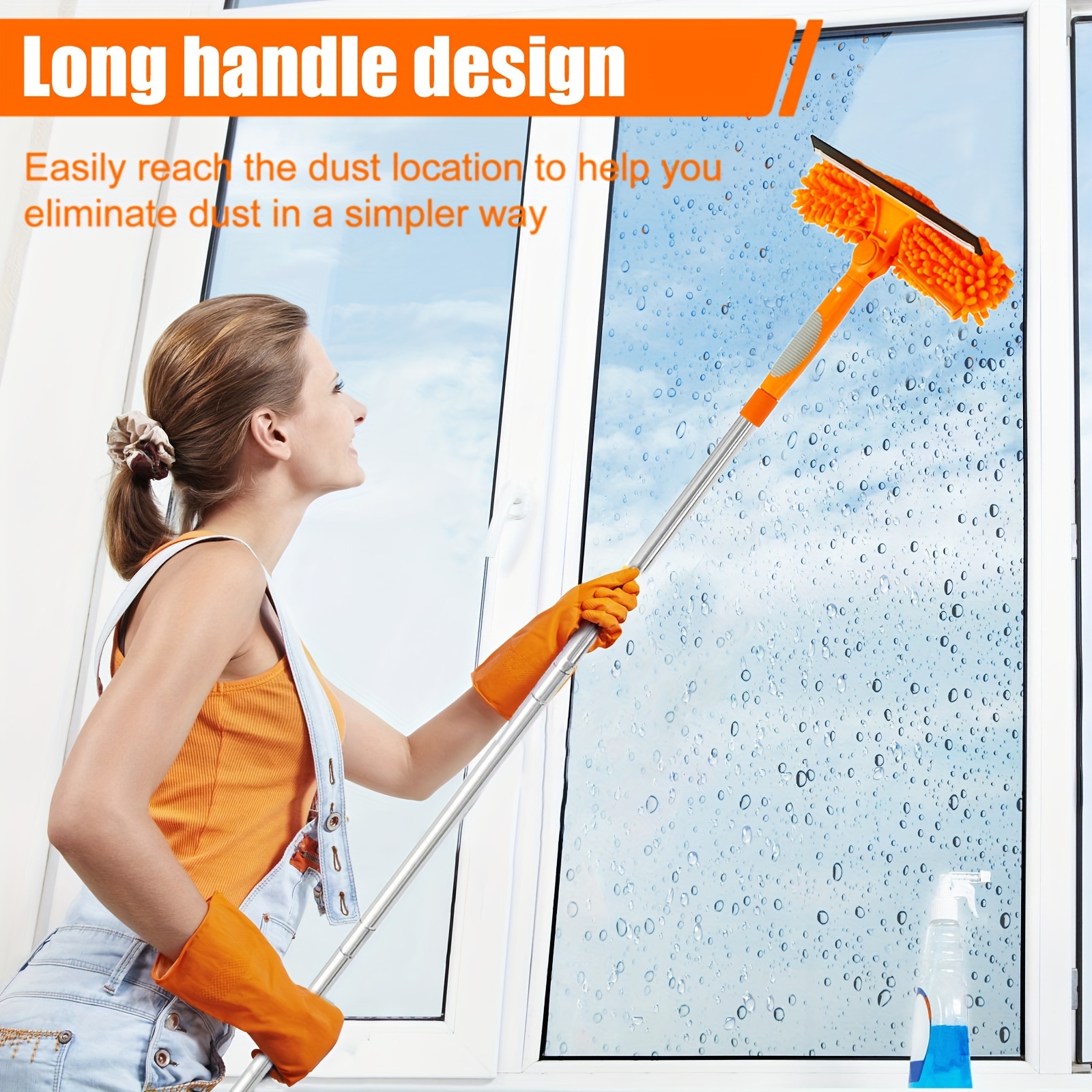Professional Window Cleaning Kit 60 Inches Long Handle Squeegee Mop Cleaning  New