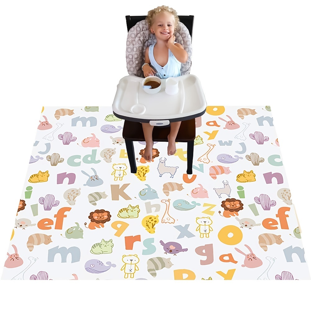 Leather Splat Mat - Waterproof Baby High Chair Floor Mat | High Chair Mat |  Splat Mat for Under High Chair | Baby Food Mat | Splash and Spill Mat 