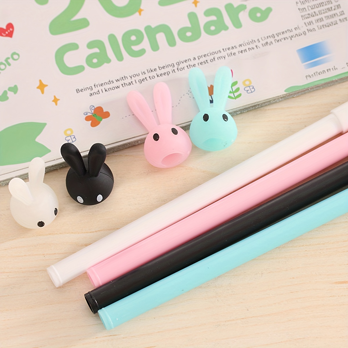 Adorable Rabbit Girl Gel Pens With Black Refill Perfect For - Temu