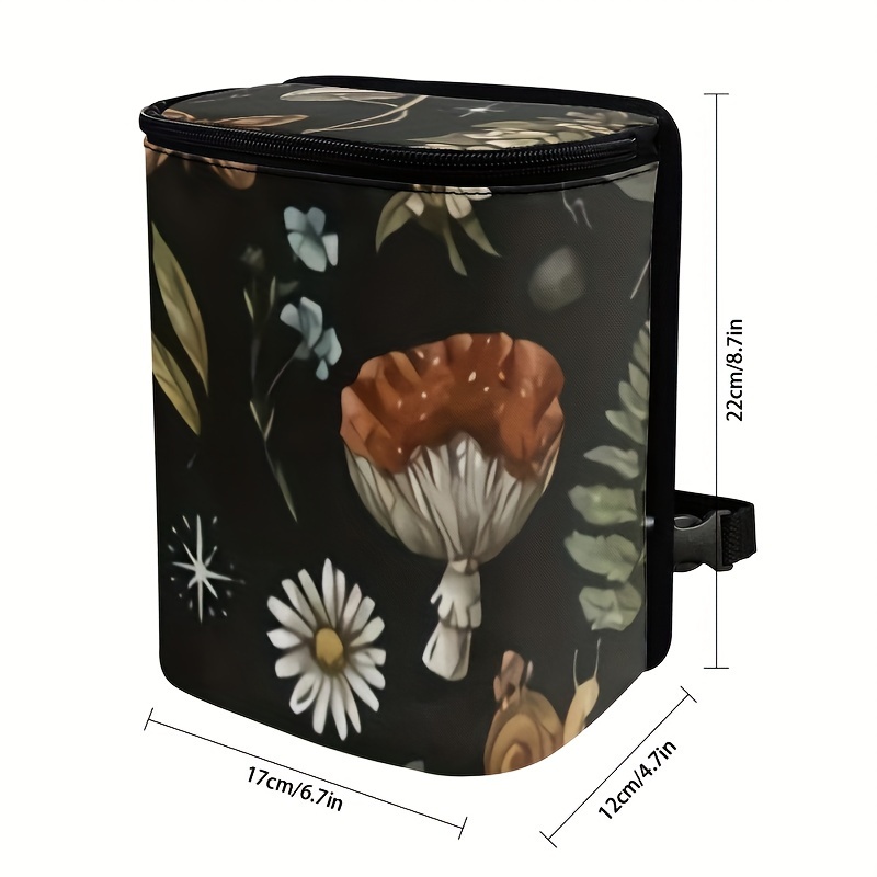 Floral Mushroom Printed Car Trash Bag Car Trash Can - Temu