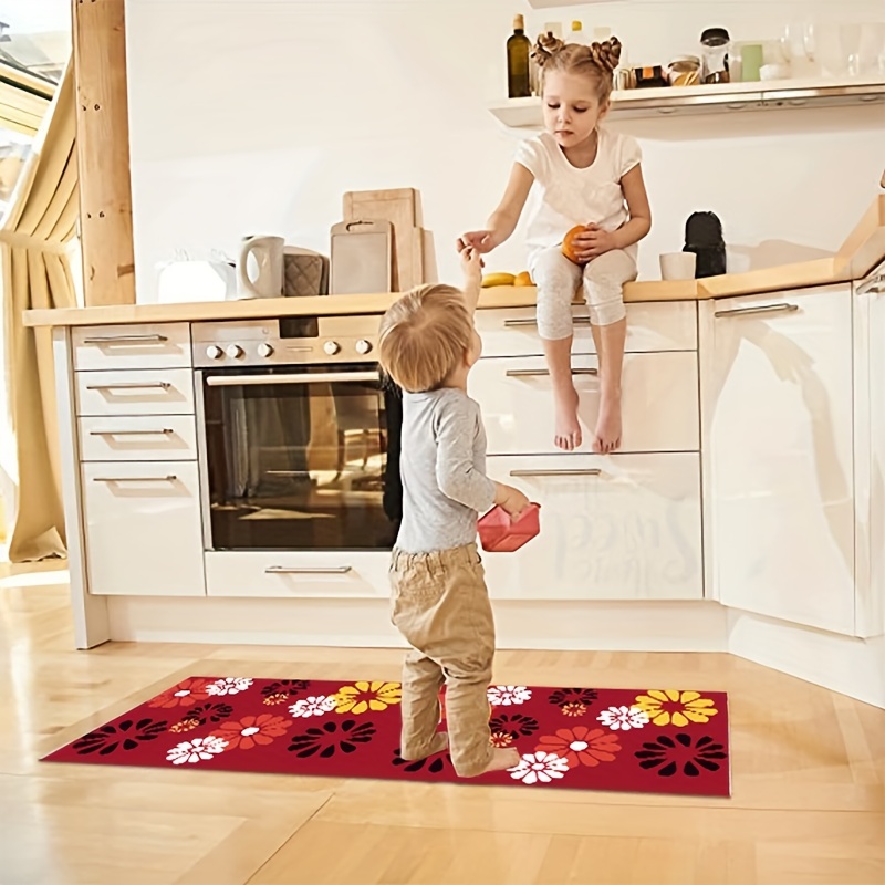 Plant Printed Anti fatigue Kitchen Rug: Comfort Standing - Temu