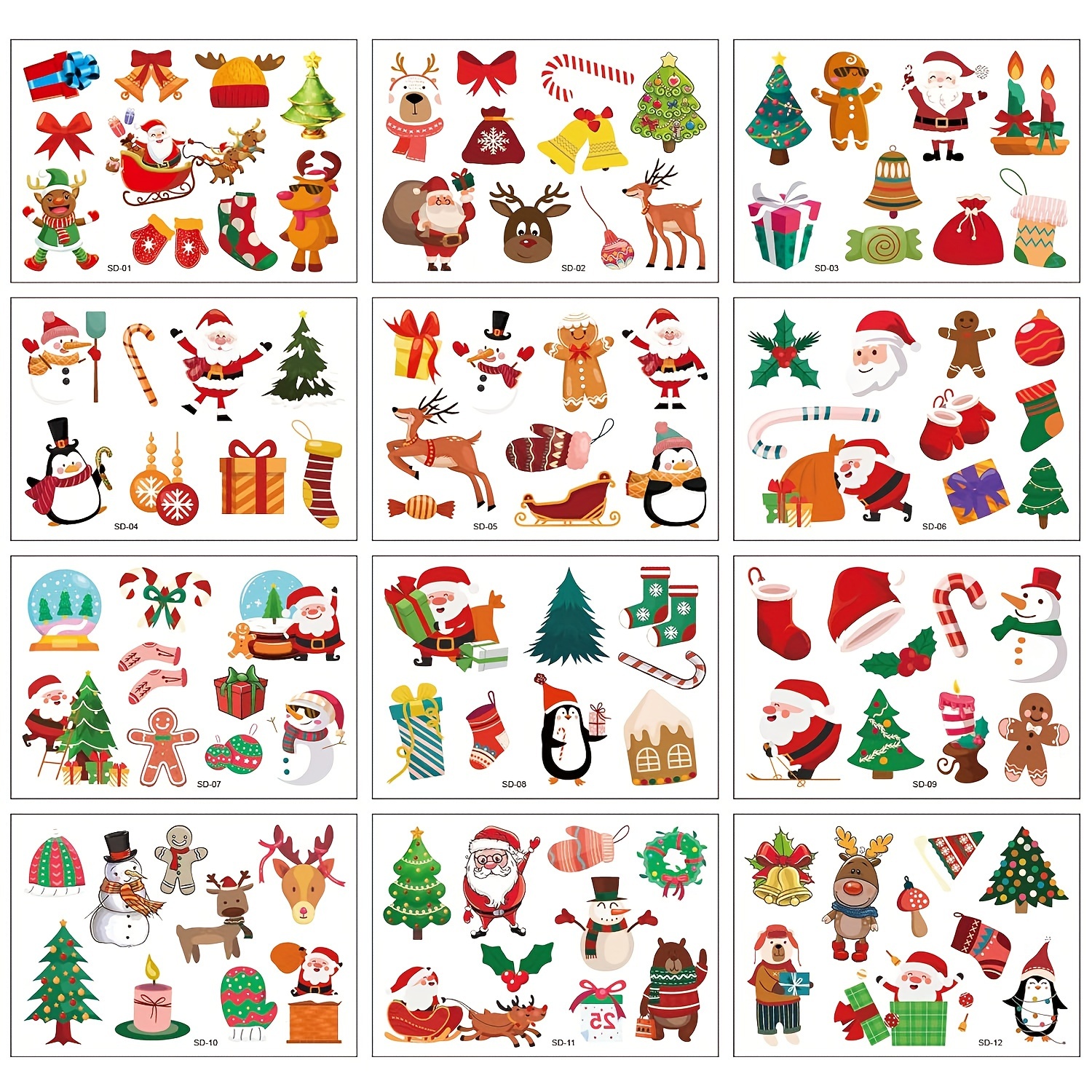 Merry Merry Christmas] Christmas Temporary Tattoos For Boys - Temu