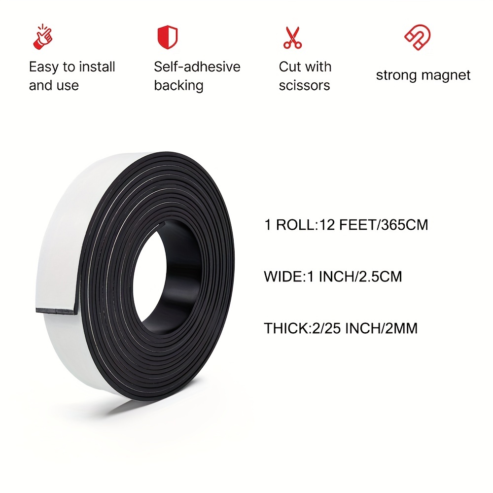 Adhesive Magnetic Tape Wide Thick 2.14/3.65 Meters - Temu