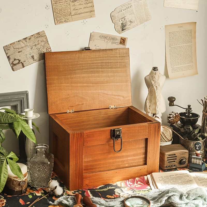 Decorative Wooden Treasure Box Engraved Art Storage Box - Temu