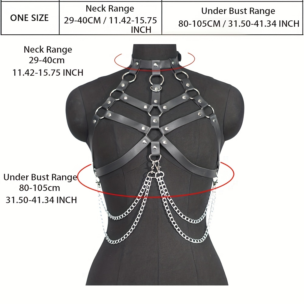 Pu Leather Cage Bra Harness Sexy Hollow Chain Tassel Harness