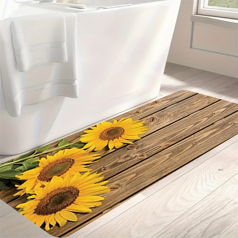 1 Alfombrilla De Cocina Suave A Prueba De Aceite, Alfombrilla De Cocina  Antifatiga De Girasol De