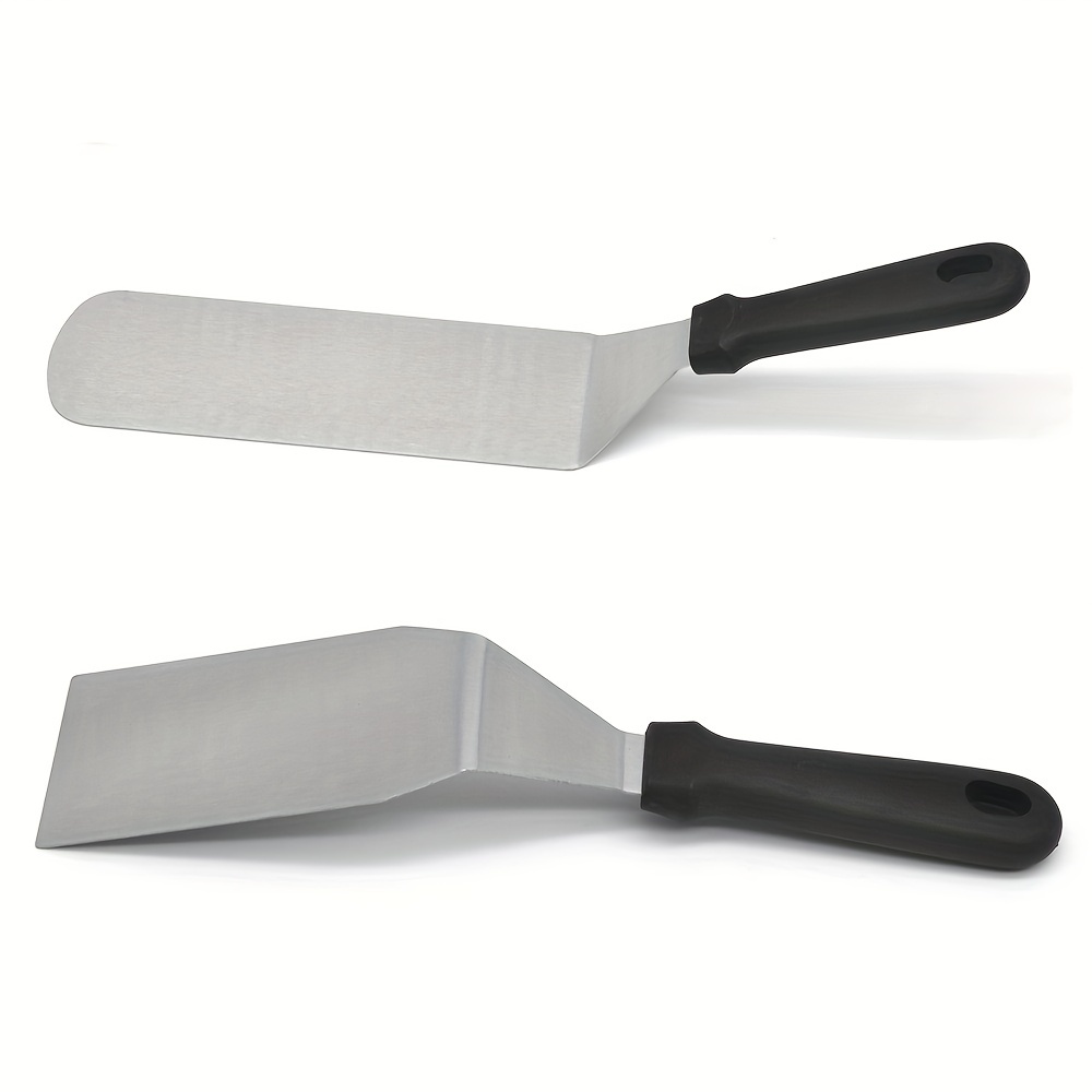 2pcs Big Metal Griddle Spatula Large Burger Smasher Hamburger Turner Scraper