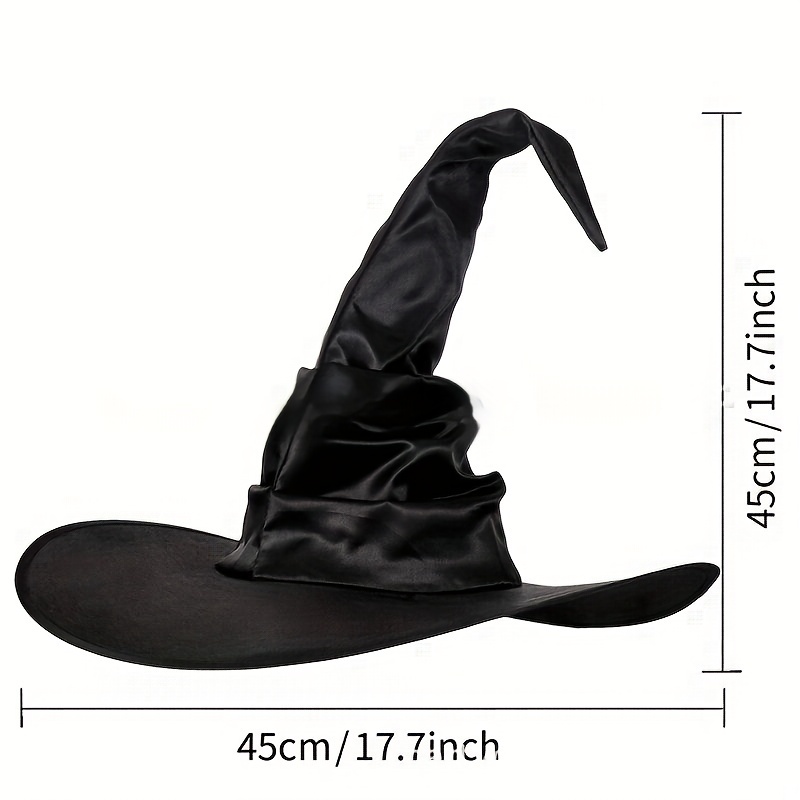 Halloween Tassel Trim Witch Hat Pleated Wizard Hat For - Temu