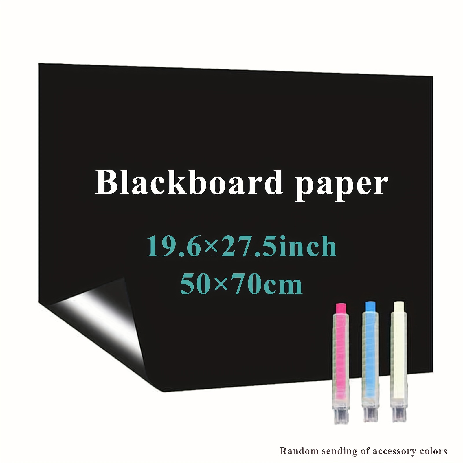 Papier Tableau Noir 40 x 60cm Film Magnétique Film Tableau Noir Rouleau  Sticker Tableau Noir Tableau Craie Mural Autoadhésif Tableau Noir Ardoise  Mural Avec Craies Magnétique et Chiffon---40*60cm--40*60cm