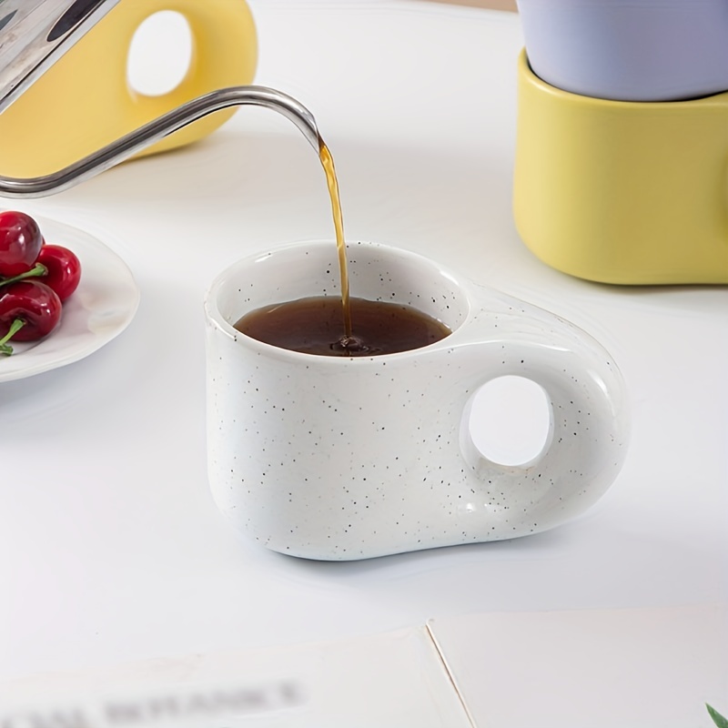 Ceramic Coffee Mug With Fat Handle Dishwasher And Microwave - Temu