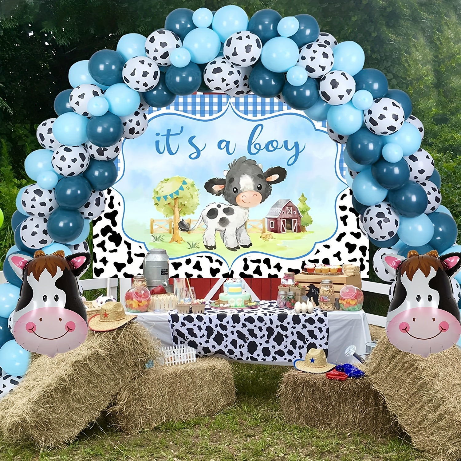  Baby Shower Decorations for Boy, Blue Baby Party Decor
