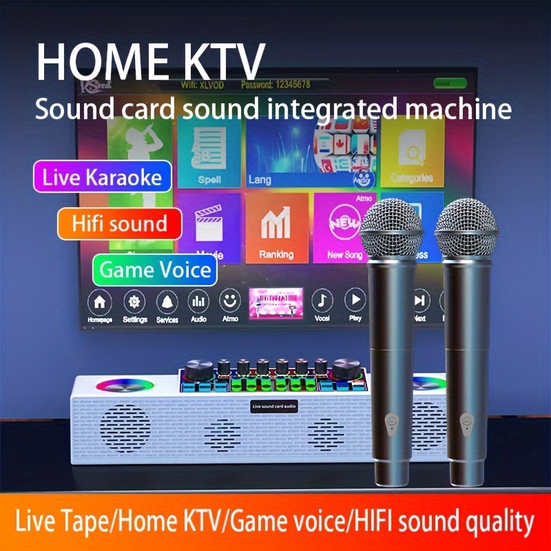 Depusheng REV3900 KTV Pre-effector Household Reverberator Karaoke  Anti-howling Audio Processor USB Bluetooth Device with microphone