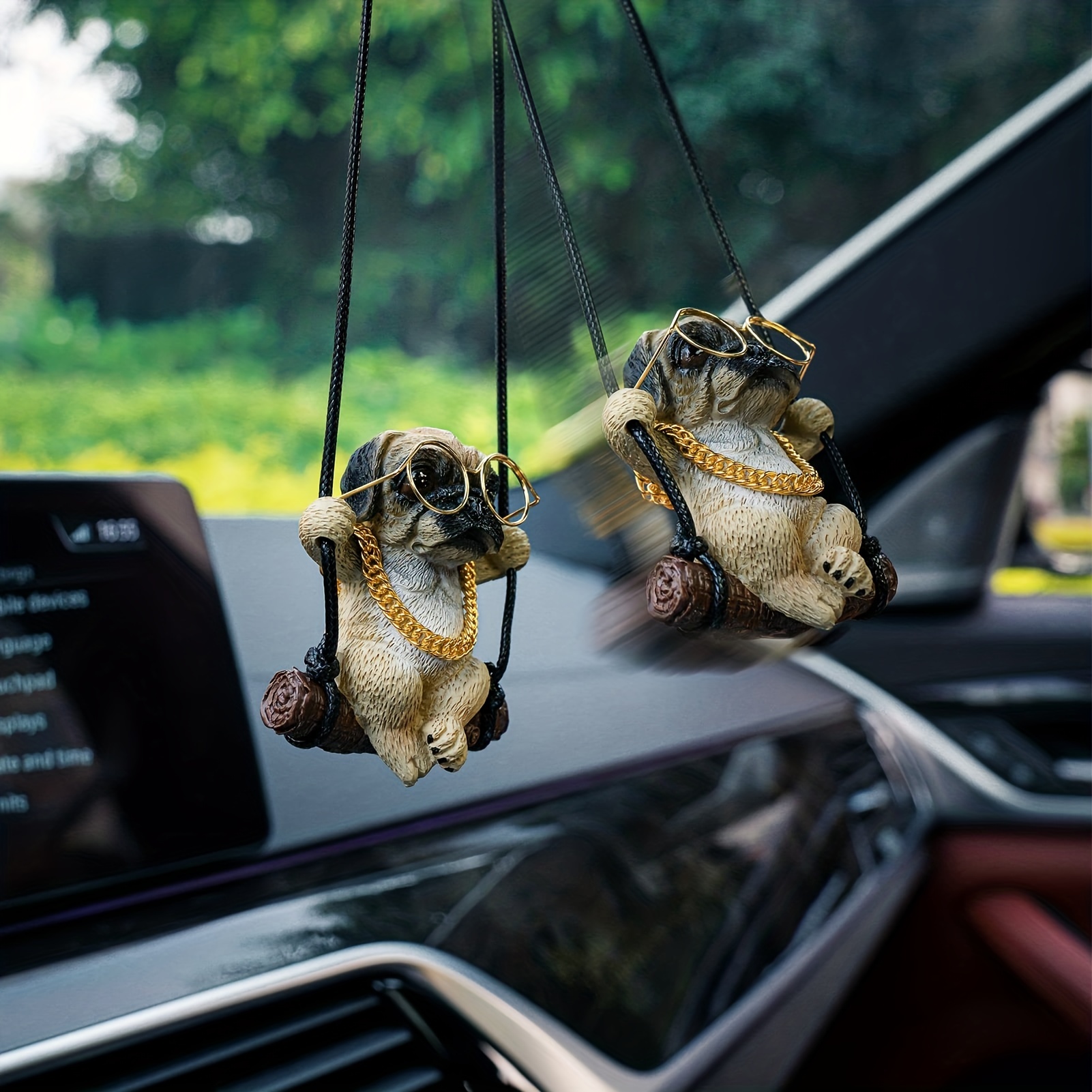 Auto Hängende Ornament für Rückspiegel, Swinging Dog Auto Anhänger