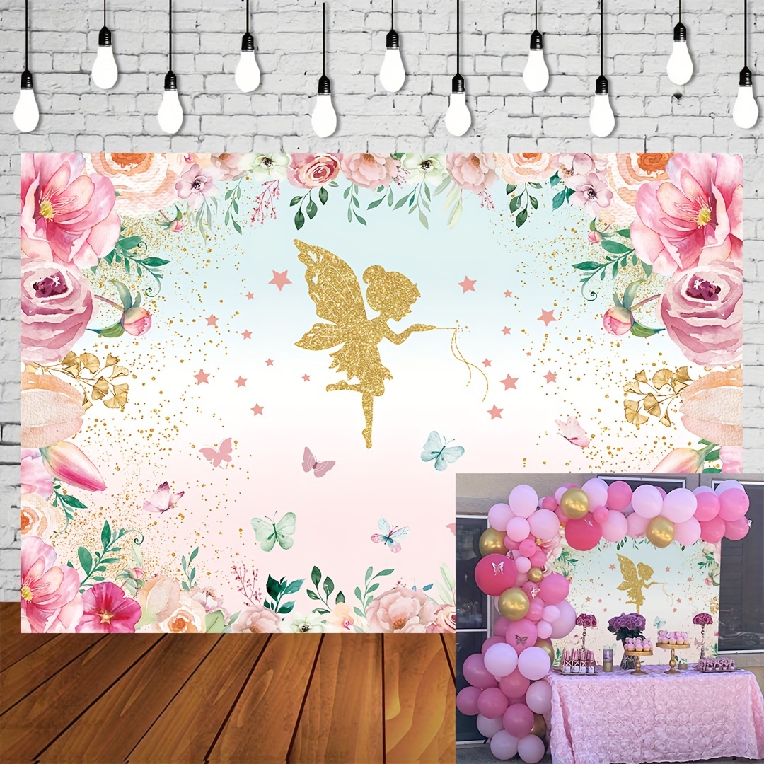 It's a Girl Baby Shower Backdrop, Girl Watercolor Floral Baby Shower Vinyl  Photo Background, Pink Gold Flower Photography Background -  Italia