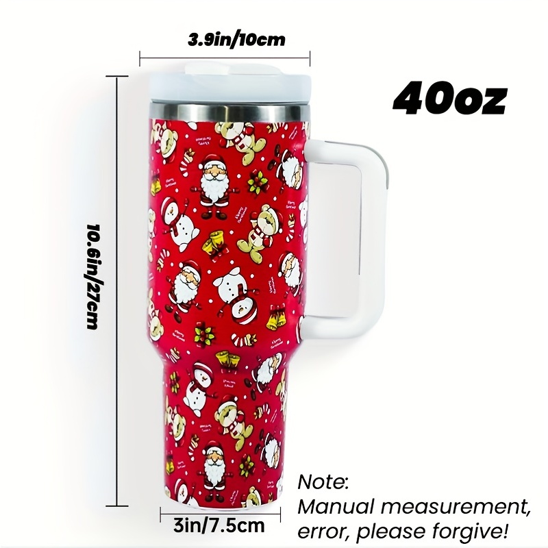 Christmas Pattern Water Bottle Portable Creative Car Tumbler - Temu