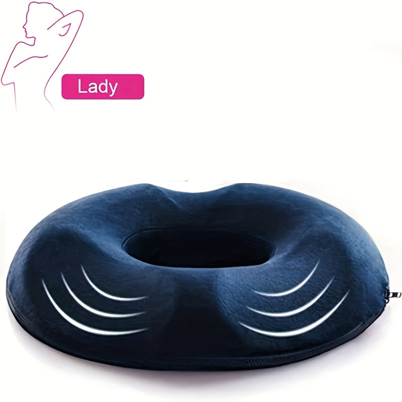 Orthopedic Donut Seat Cushion Memory Foam Cushion Tailbone & Coccyx Memory Foam Pillow - Pain Relief & Relieves Tailbone Pressure, Blue