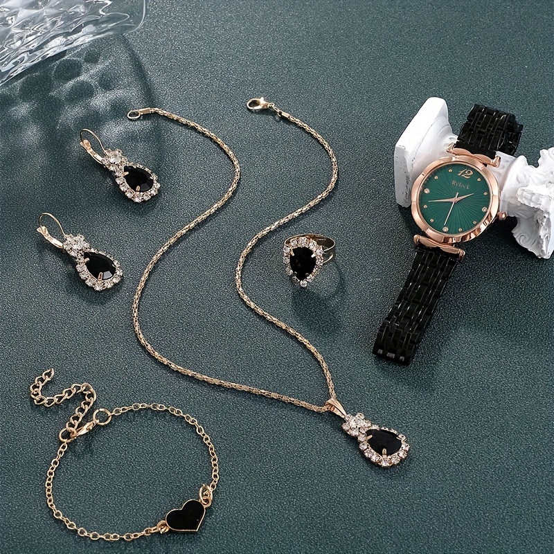 6 Pezzi/set Orologio Da Donna Orologio Al Quarzo Con Strass - Temu Italy