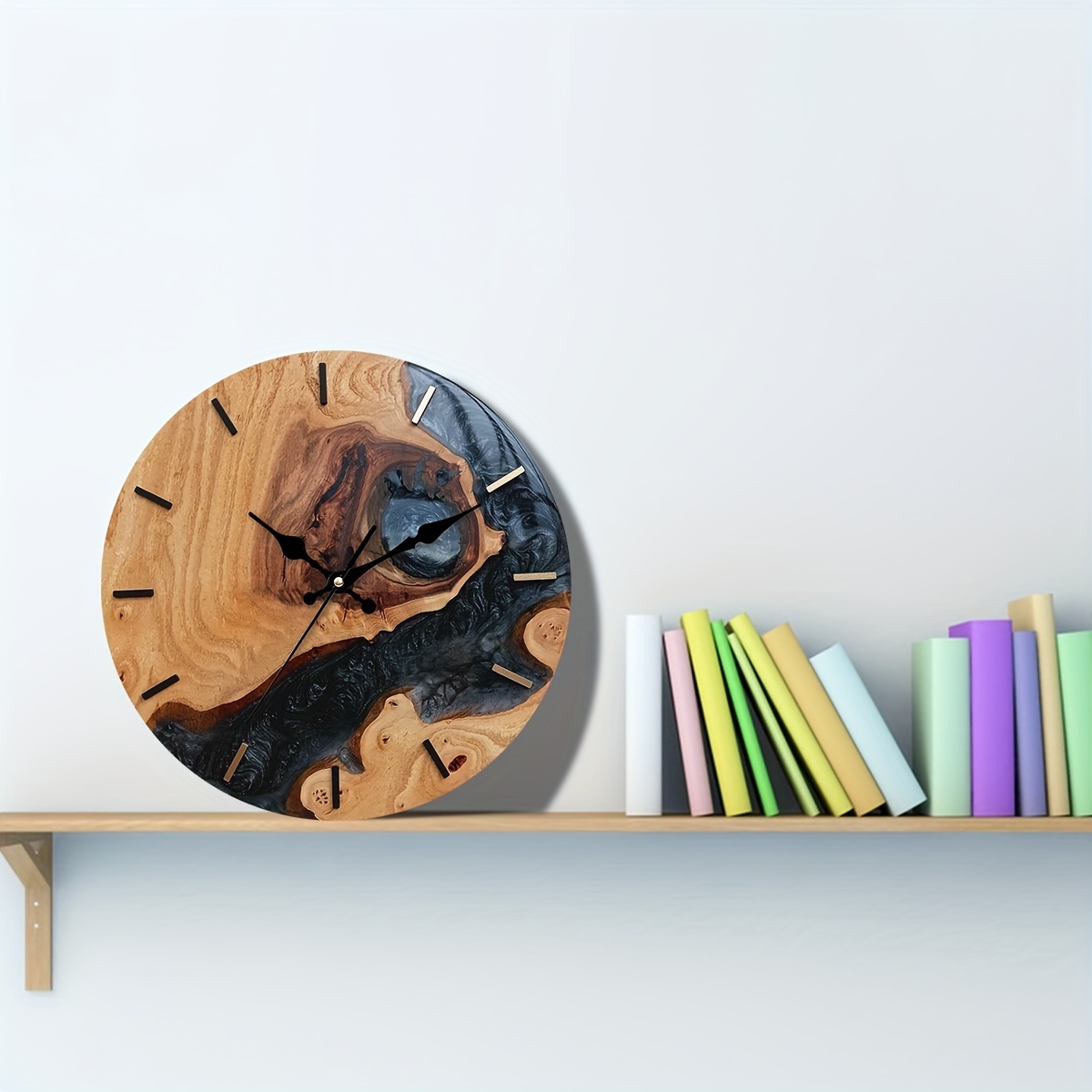 12 Inch Wooden Wall Clock Silent & Non-Ticking Autumn