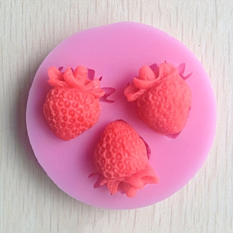 3d Silicone Strawberry Cherry Chocolate Mold For Diy Cake - Temu