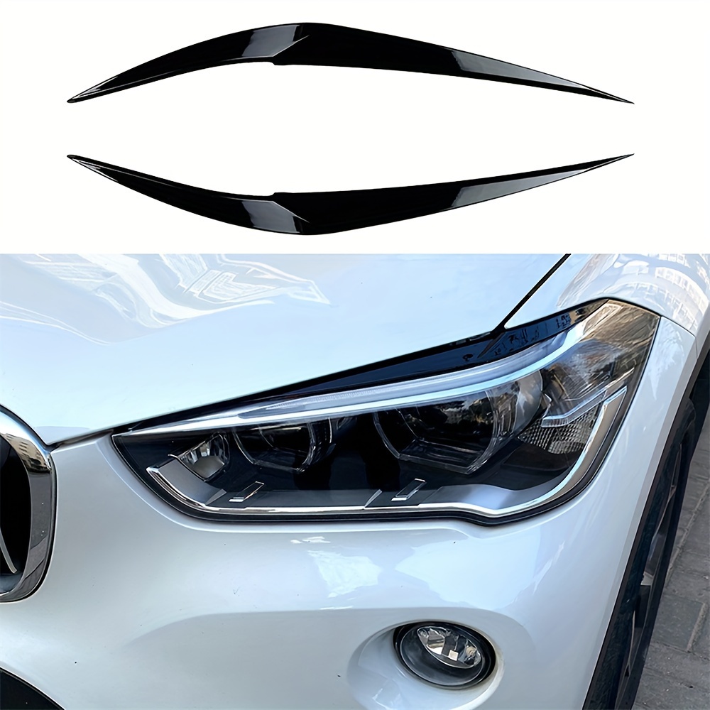 For BMW X1 F48 2016-2021 Headlight Eyelid Headlamp Eyebrow Trim Car Front  Head Light Lamp Cover Brow Sticker