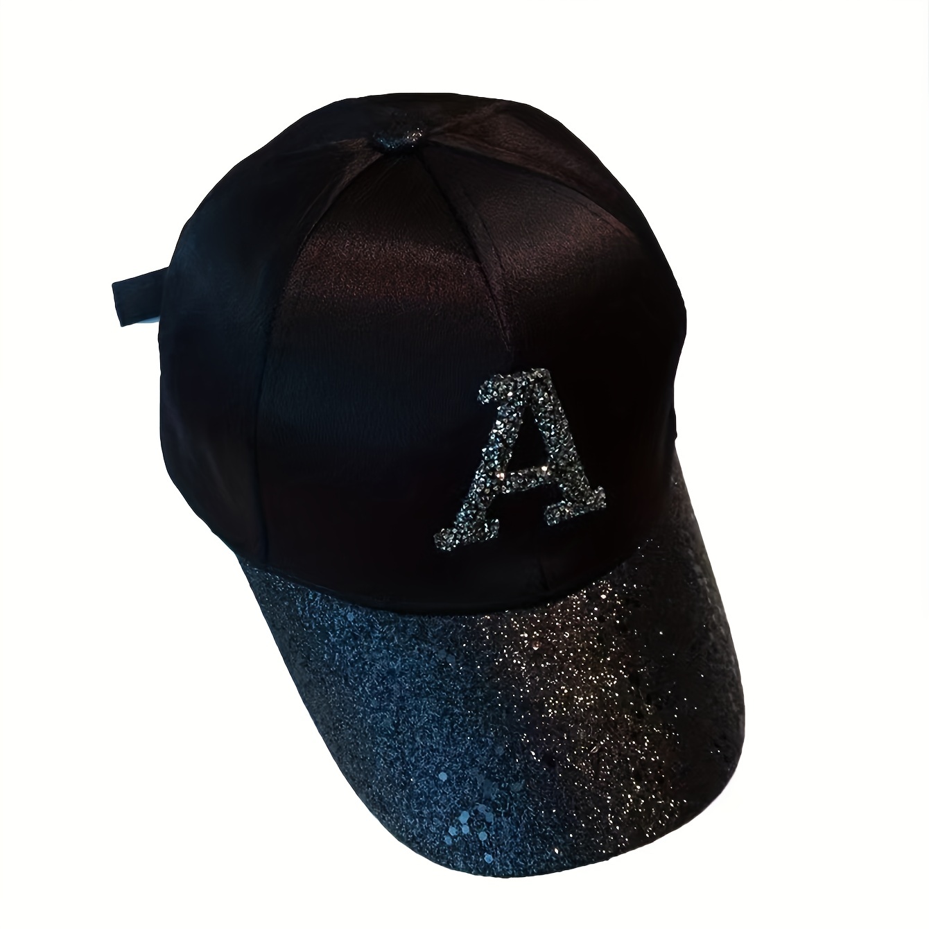 Glitter A Patch Baseball Cap Solid Y2K Sun Hats Hip Hop Dad Hat