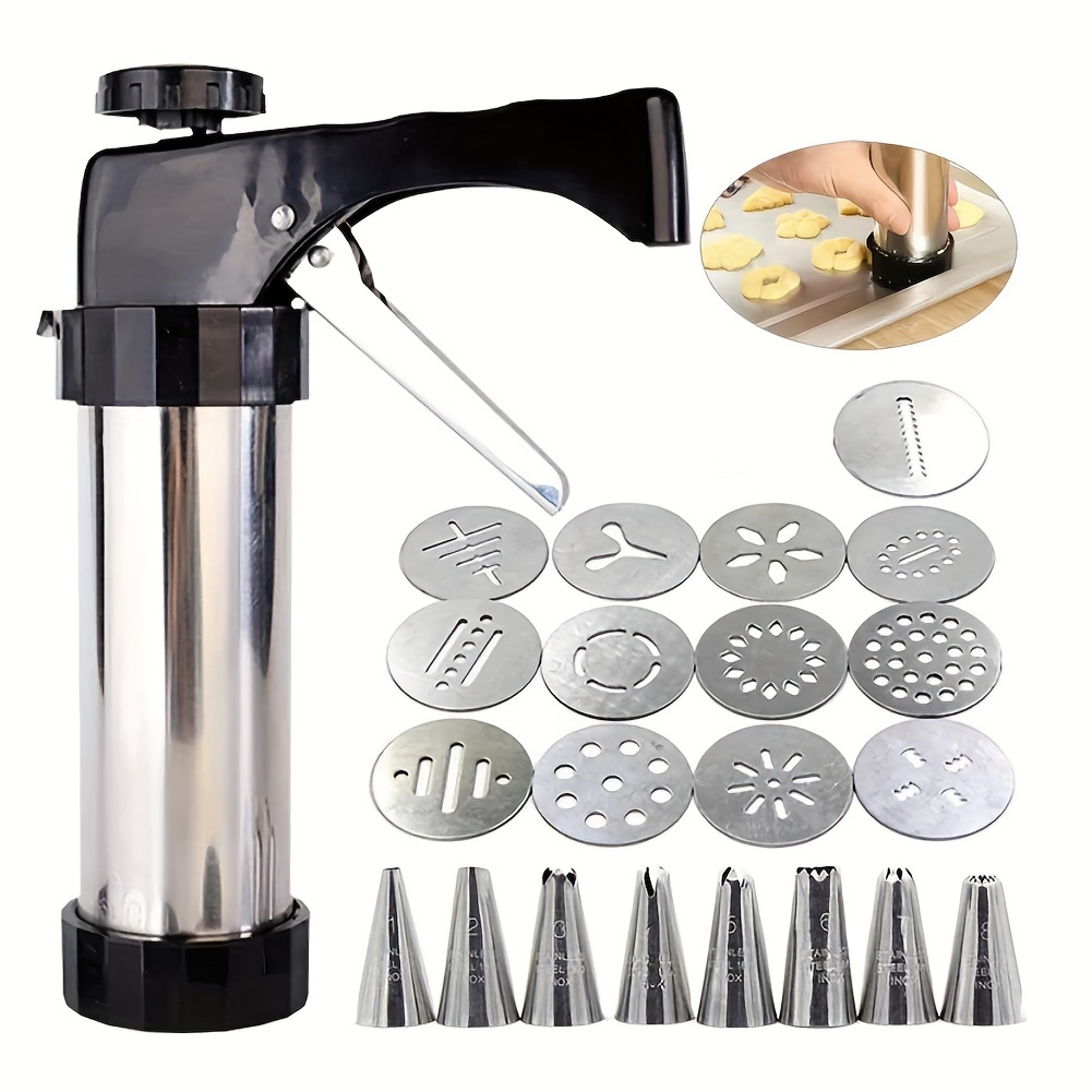 Cookie Press Maker Kit for DIY Biscuit Maker and Decoration Kitchenware  Stainless Steel Baking Tools